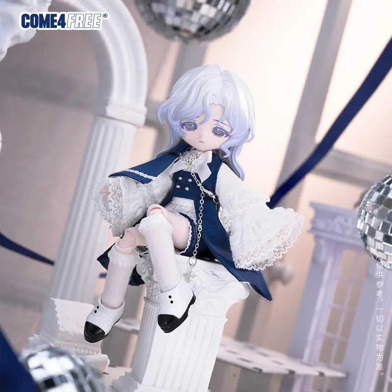 COME4FREE Bjd Clothes Ob11 Doll Outfit Blue White Lace Trim Cape Fairy Tale Series Canghen Covenant Clothing Set For Collectors view 3