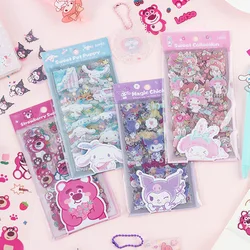 Sanrio Cartoon Sticker Set Cinnamoroll Kuromi Melody Kitty Kawaii Stickers Student Stationery Supplies Birthday Gifts Wholesale