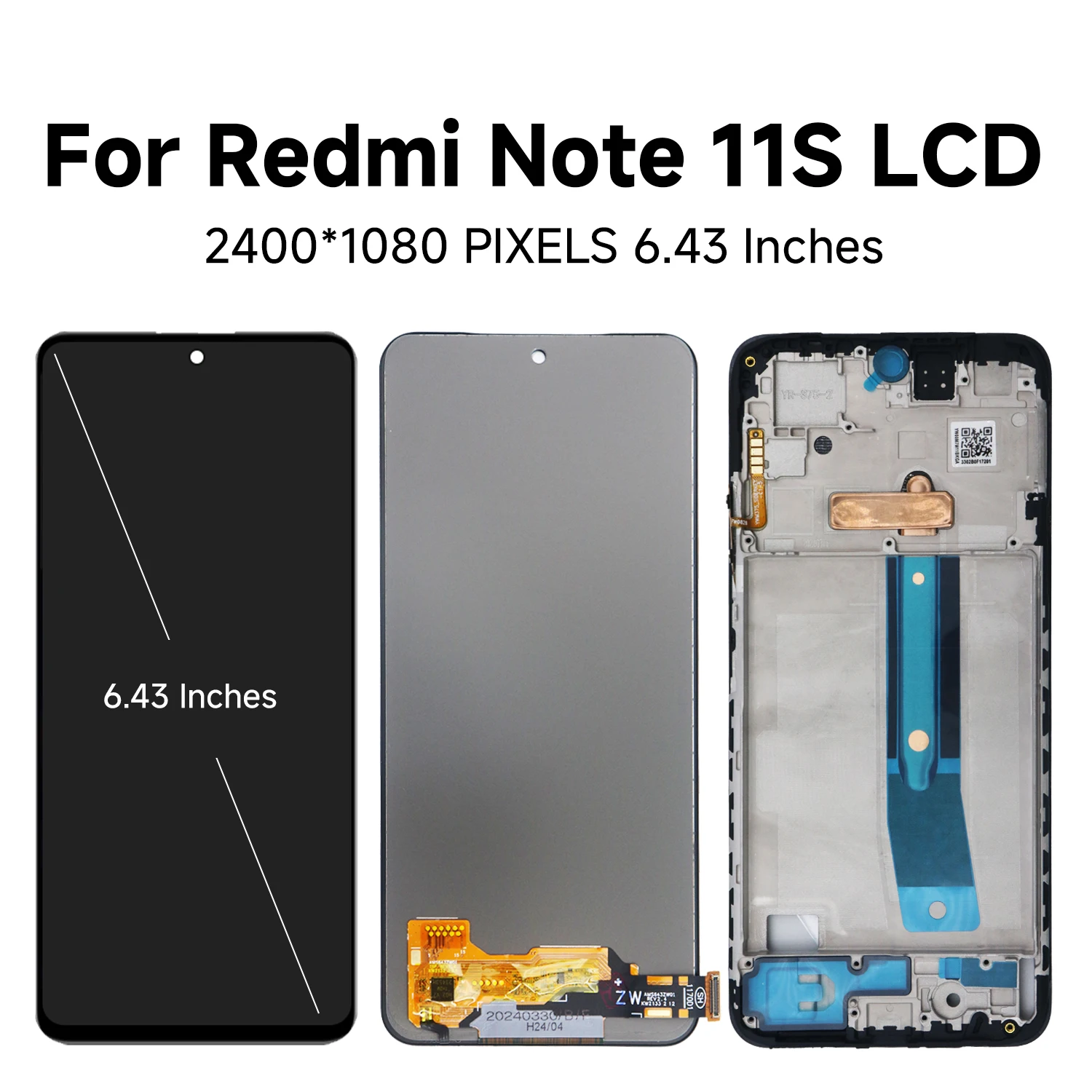 Schermo Note 11 da 6,43'' per display LCD Redmi Note 11 2201117 TG 2201117 Digitalizzatore touch screen TY per Redmi Note 11S LCD 2201117 SG