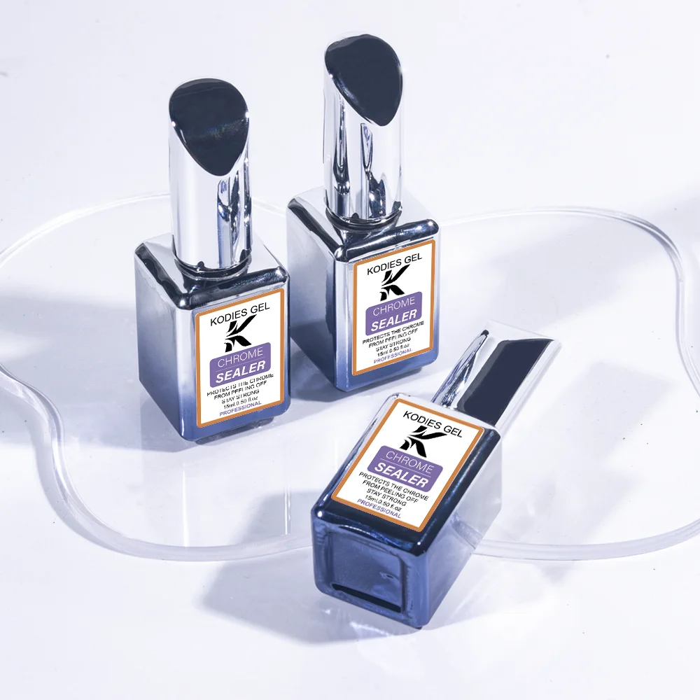 KODIES GEL Chrome Sealer Top Coat No Wipe UV Gel Nail Polish Finish Topcoat for Mirror Nail Powder Manicure Nails Art Supplies