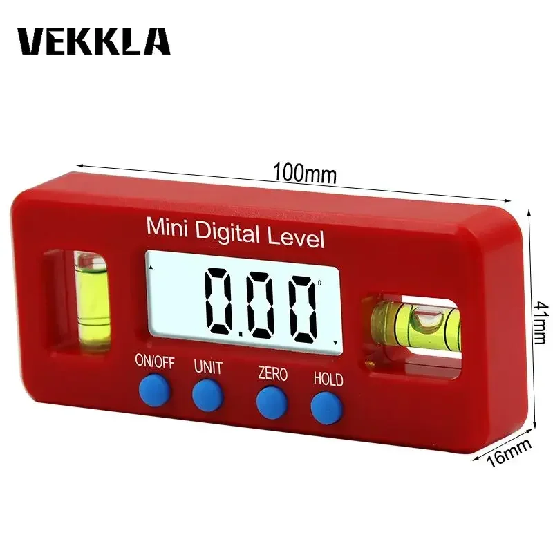 100mm Red Mini Digital Level Protractor Inclinometer Magnetic Angle Finder Electroic Gauge Level Box Measuring Carpenter Tool