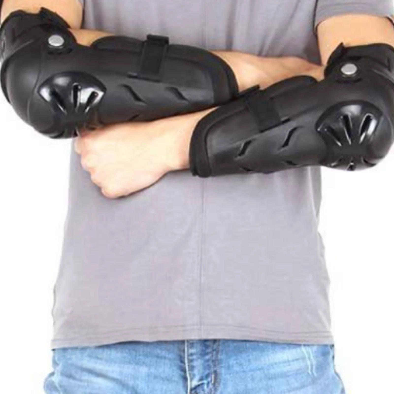 Elbow Protector with PE Shell Adjustable Elbow Protector Safety Gear Flexible Lightweight for Motorcycling, off-Road Riding