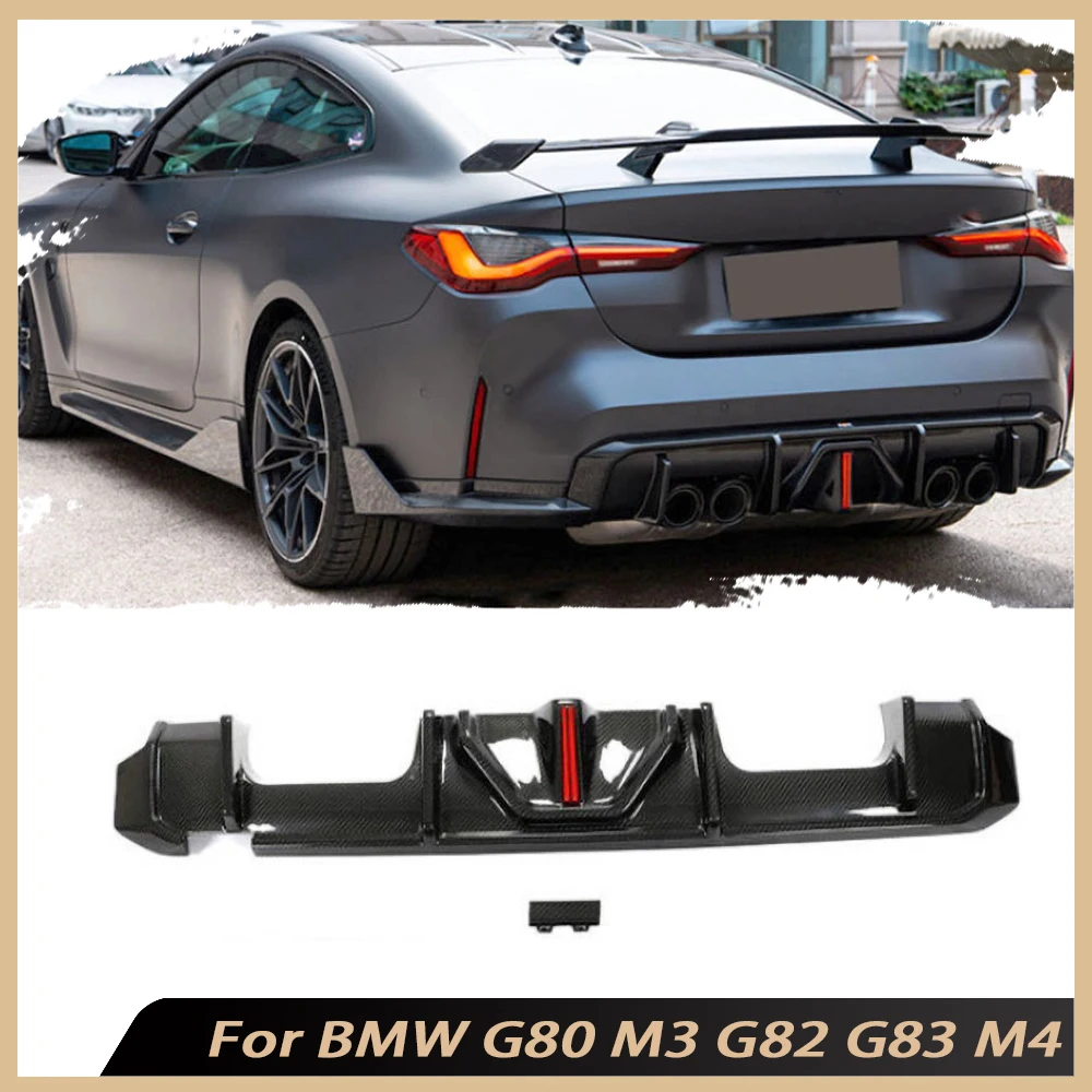 

Dry Carbon Fiber Rear Diffuser Spoiler Diffuser With LED for BMW G80 M3 G82 G83 M4 2020-2024 FRP Rear Bumper Extension Body Kits