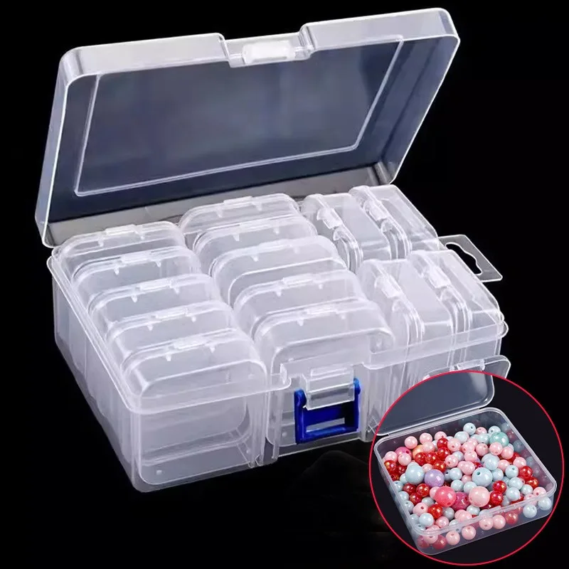 New S/L/M Transparent Rectangular Plastic Storage Box Visual Easy Access Boxes Square PP Plastic Packaging Box Jewelry Organizer