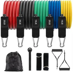 Set di fasce di resistenza per esercizi di allenamento Fasce per esercizi Yoga Pilates Pull Strap Home Gym Attrezzature per allenamento fitness per uomini e donne