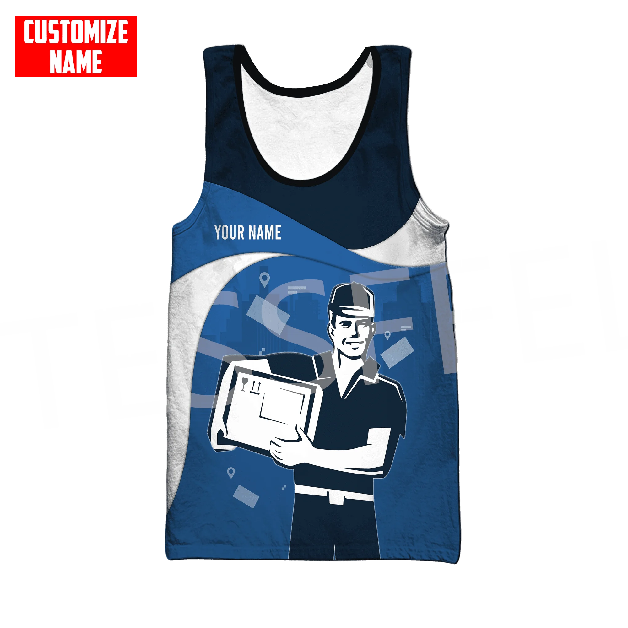 NewFashion Custom Name Cosplay Postal Worker Retro Men's Top Vest Tank Top Vintage 3DPrint Summer Harajuku Casual Sleeveless A2
