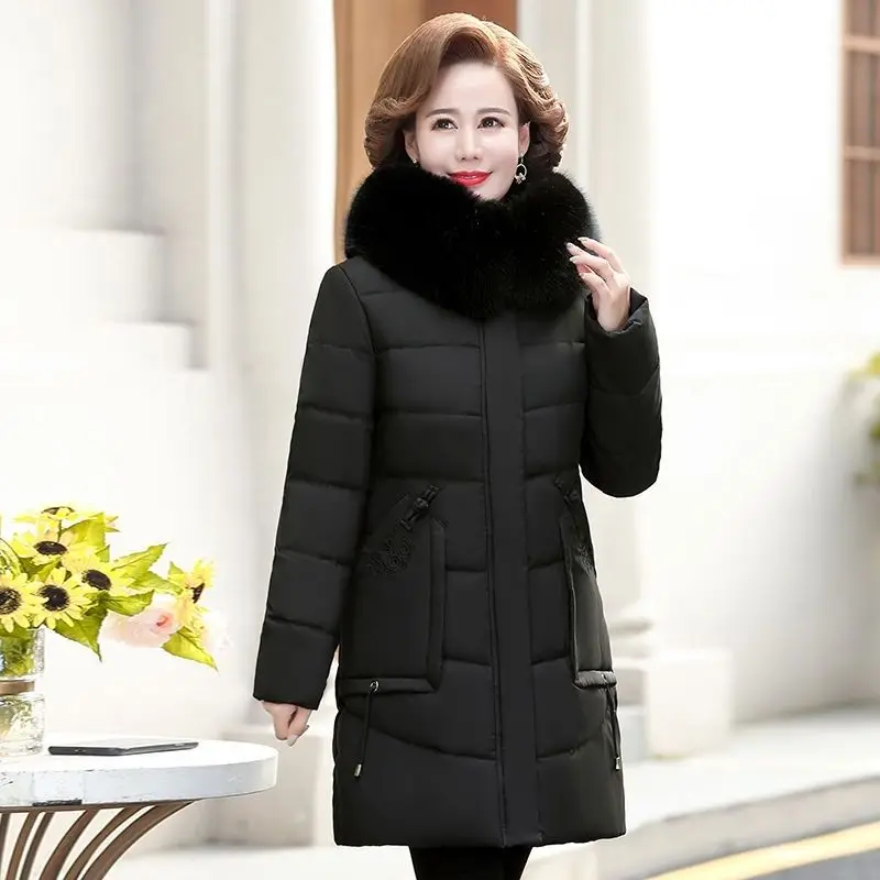 New high quality women's winter Long oversized size jacket simple windproof warm female coats fashion Long parka Thicken clothe