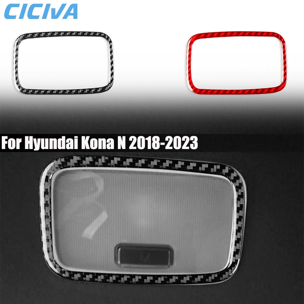 

Carbon Fiber Car Accessories Reading Light Decorative Panel Interior Cover Modified Trim Sticker For Hyundai Kona N 2018-2023