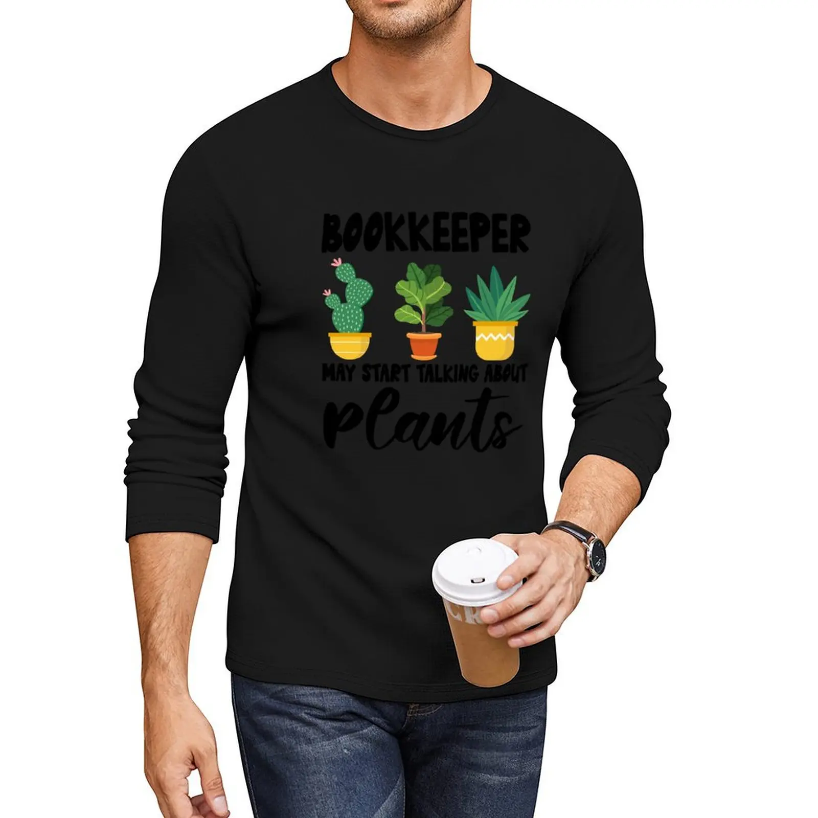 Garden Bookkeeper Birthday Present, Plant Lover Tee shirt Long T-Shirt funny t shirt black t shirts for men