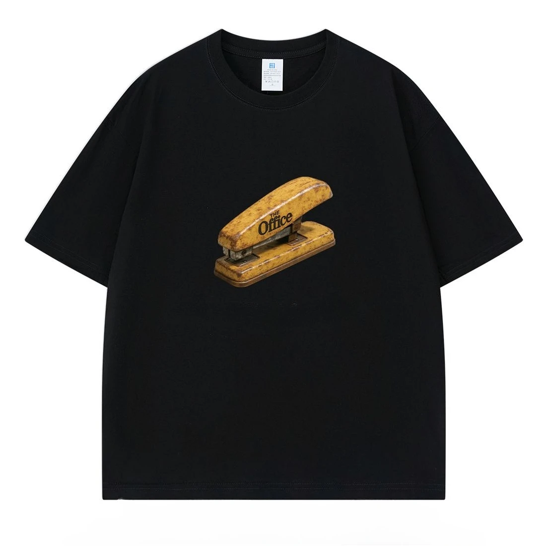 

Американский модный бренд, тяжелая футболка с короткими рукавами High Street Rust Stapler из чистого хлопка с принтом для пары