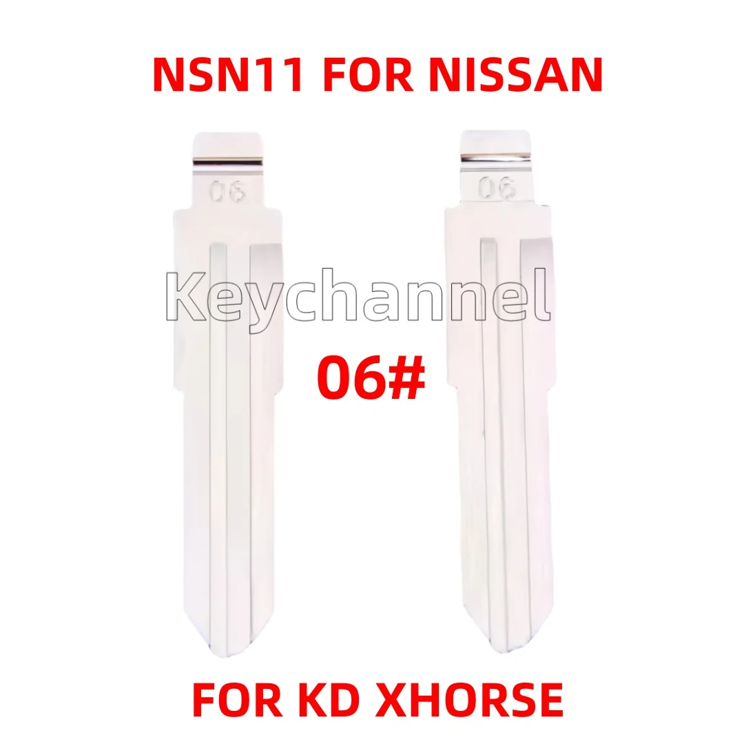 Keychel 10 SZTUK NSN11 Pusty kluczyk samochodowy 06 #   KD Flip Key Blade do KEYDIY Xhorse Fob do Nissan Micra Terrano Vanette Cedric Subaru