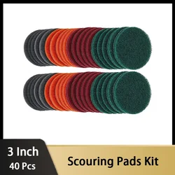 Kit de Tampons à Récurer de 3 Pouces avec Boucle et Crochet, Outils de Nettoyage Domestique, Poussiéreux pour Livres de Moyeu de Voiture, Peinture existent, Polissage et Ponçage