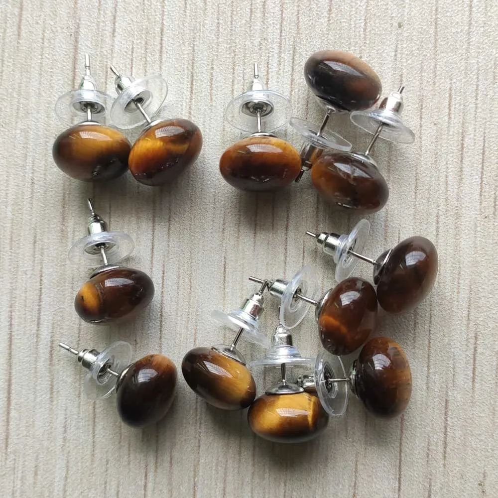 

Natural tiger eye stone round ball beads stud earrings ear jewelry for women girl wholesale 6pair/lot free shipping
