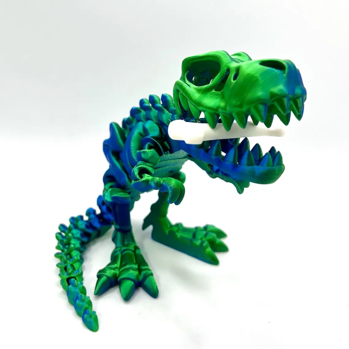 

Colorful Dinosaur With Bones Handcrafted 3d Printed T-Rex Desk Companion Fidget Toy Desktop Ornament Gift For Kids Decompression