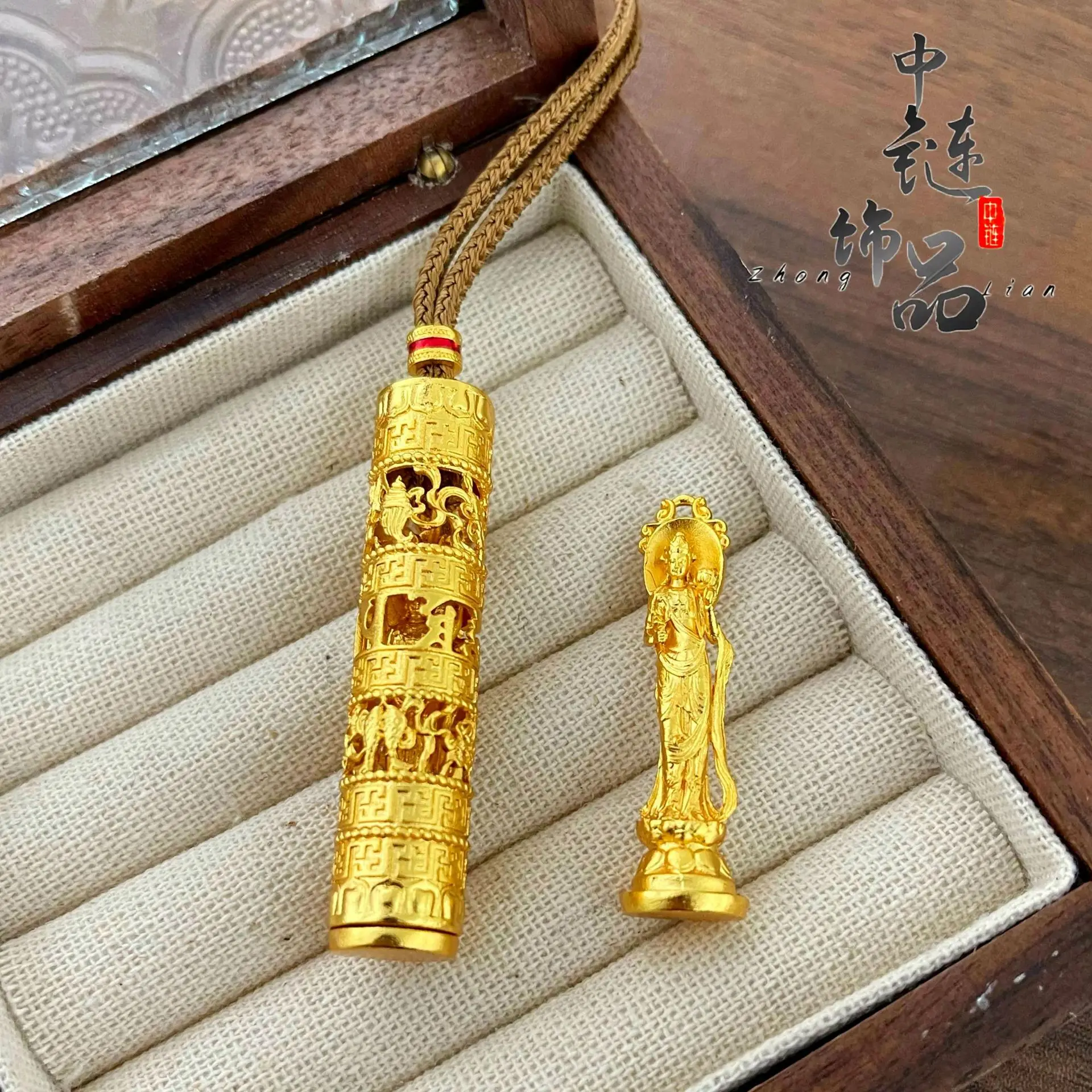 9999 Gold High-Color Retention Ancient Eight-Bead Sacred Buddha Pendant - Official Name: "Personal Buddha Pendant DIY Accessory"