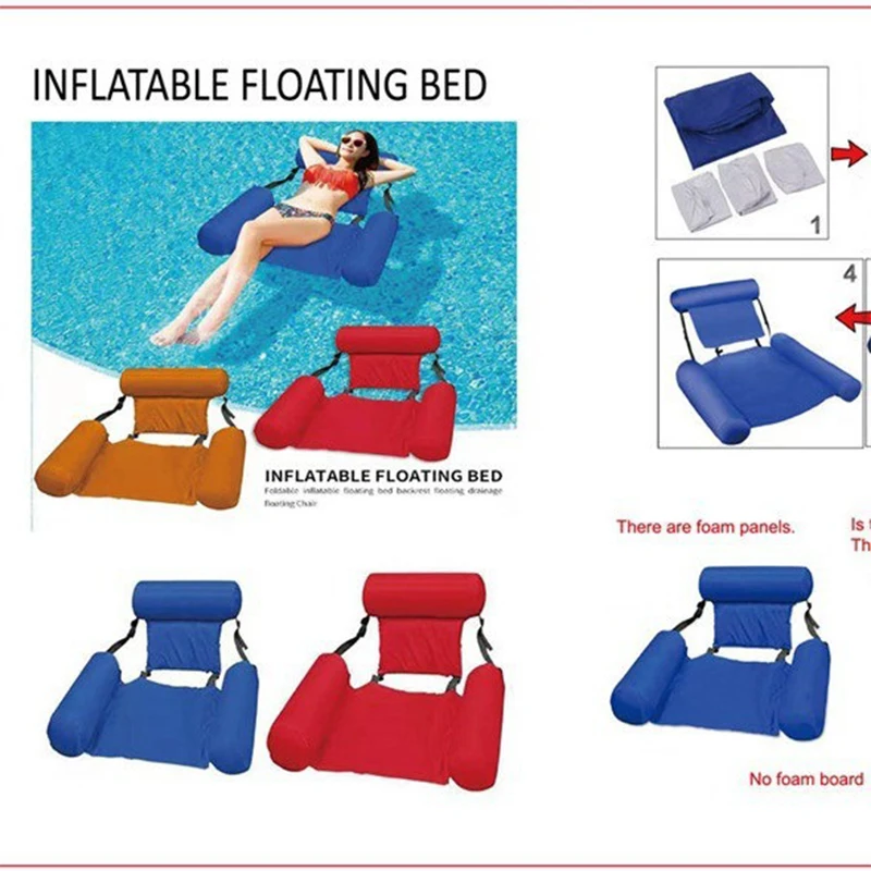 Summer Inflatable Floating Water Mattresses Three Airbags Water Amusement Inflatable Lounge Chair Carpet Float Pool Accessories