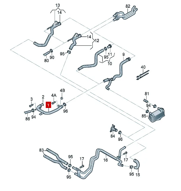 Engine Cooling Water Pipe For VW Golf 6 Jetta MK6 Passat B6 Tiguan Skoda Seat 2.0T AUDI A3 8P A4 B7 TT 06J121065F 06J 121 065 F