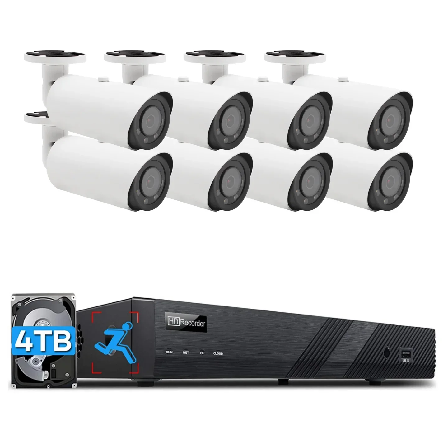 UIN 5mp Poe Outdoor Surveillance Camera System 8 Channel H.265 Waterproof Cctv Camera With Voice Recording