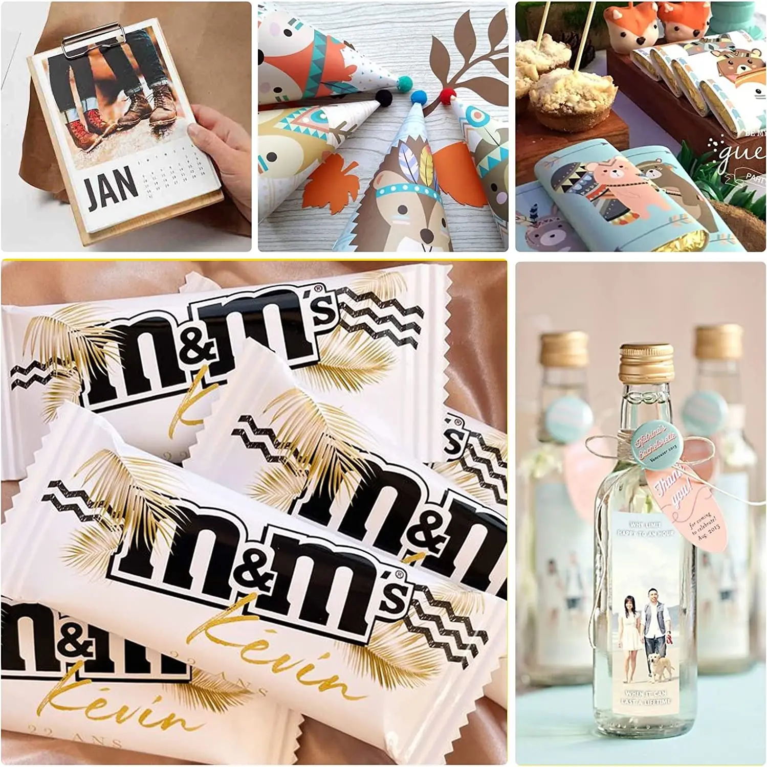 HTVRONT Glossy Inkjet Printer Photo Paper, Instant Dry Ink Fotos Paper, Pacotes Chip, 100 Folhas, 8.5X 11 Polegada, 135Gsm