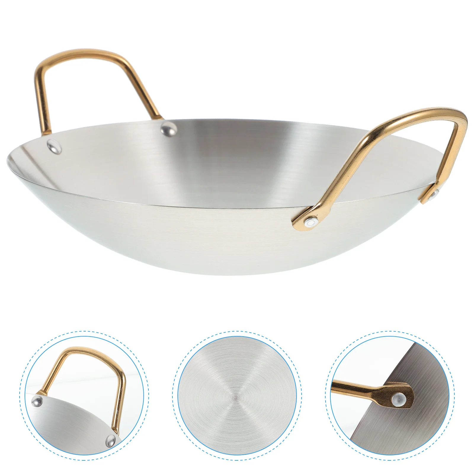 Household Stainless Steel Double Handle Nonstick Hot Pot Cooking Pan Round Kitchen Pot Cooking Utensil