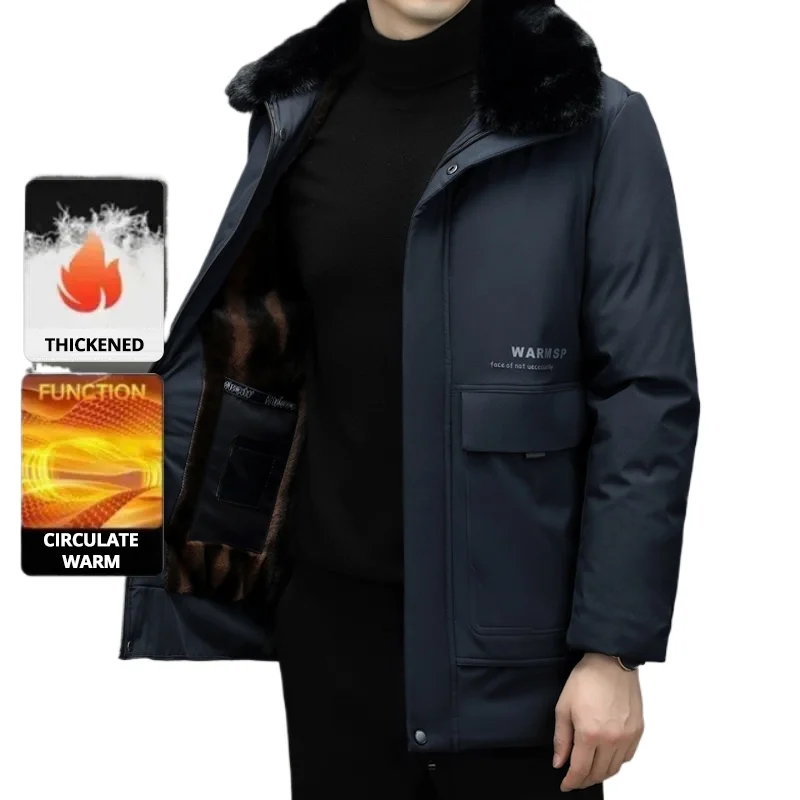 

2025 NewTop Grade Thick With Fur Hood Fashion Casual Designer Warm Parka Winter Coat Mens Newest Jacket Windbreaker Mens Clothes