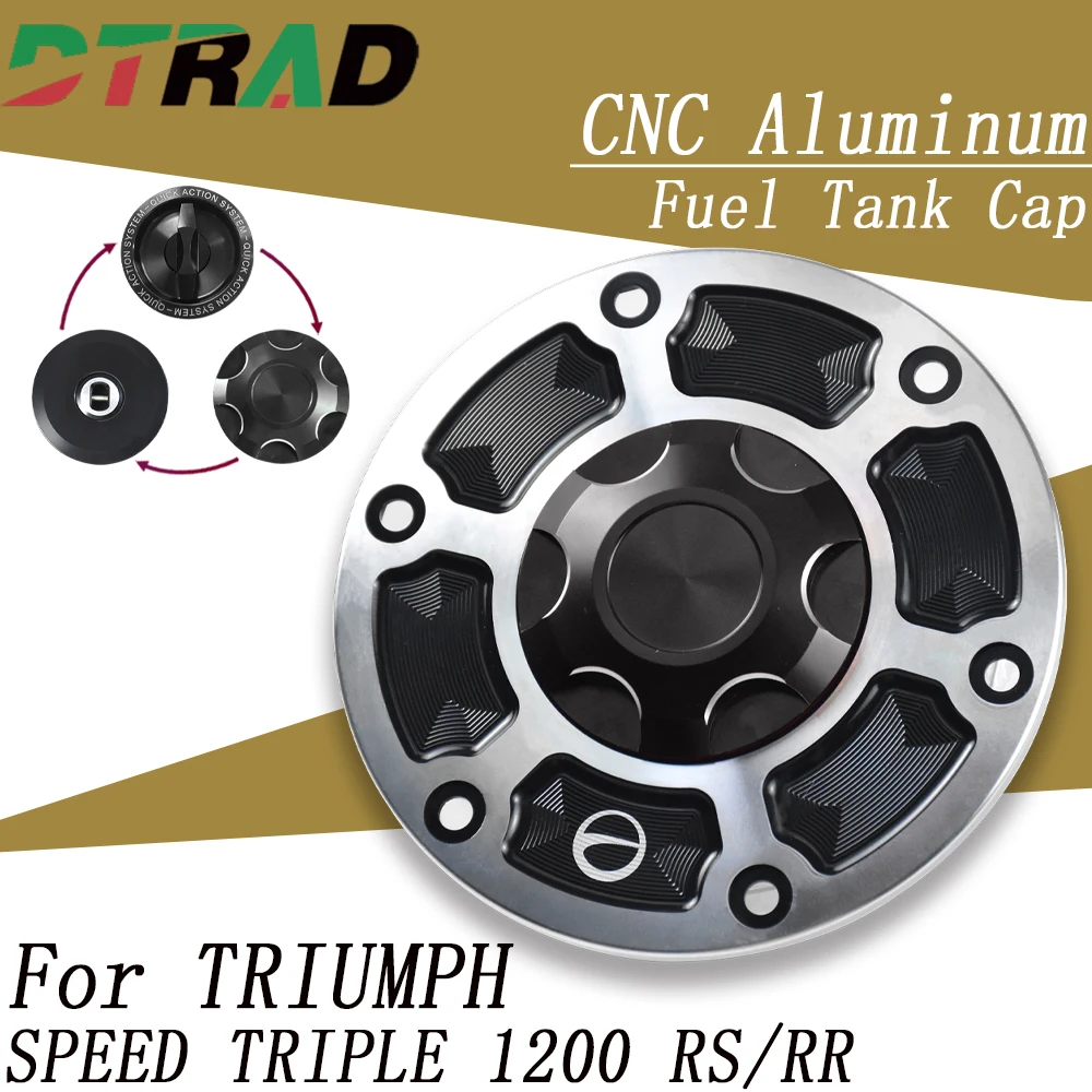

Для TRIUMPH SPEED TRIPLE 1200 RS/RR 2021-2025, новая серебристая быстросъемная крышка топливного бака мотоцикла, крышка бензобака без ключа