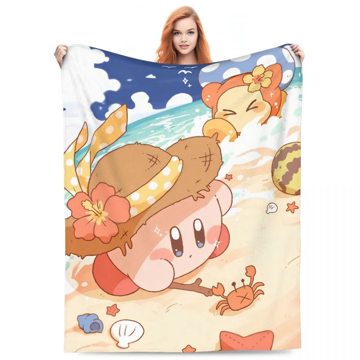 

Kawaii Kirbys коралловый флис плюшевые пледы видеоигры одеяло для постельного белья спальня супер теплые постельные принадлежности пледы