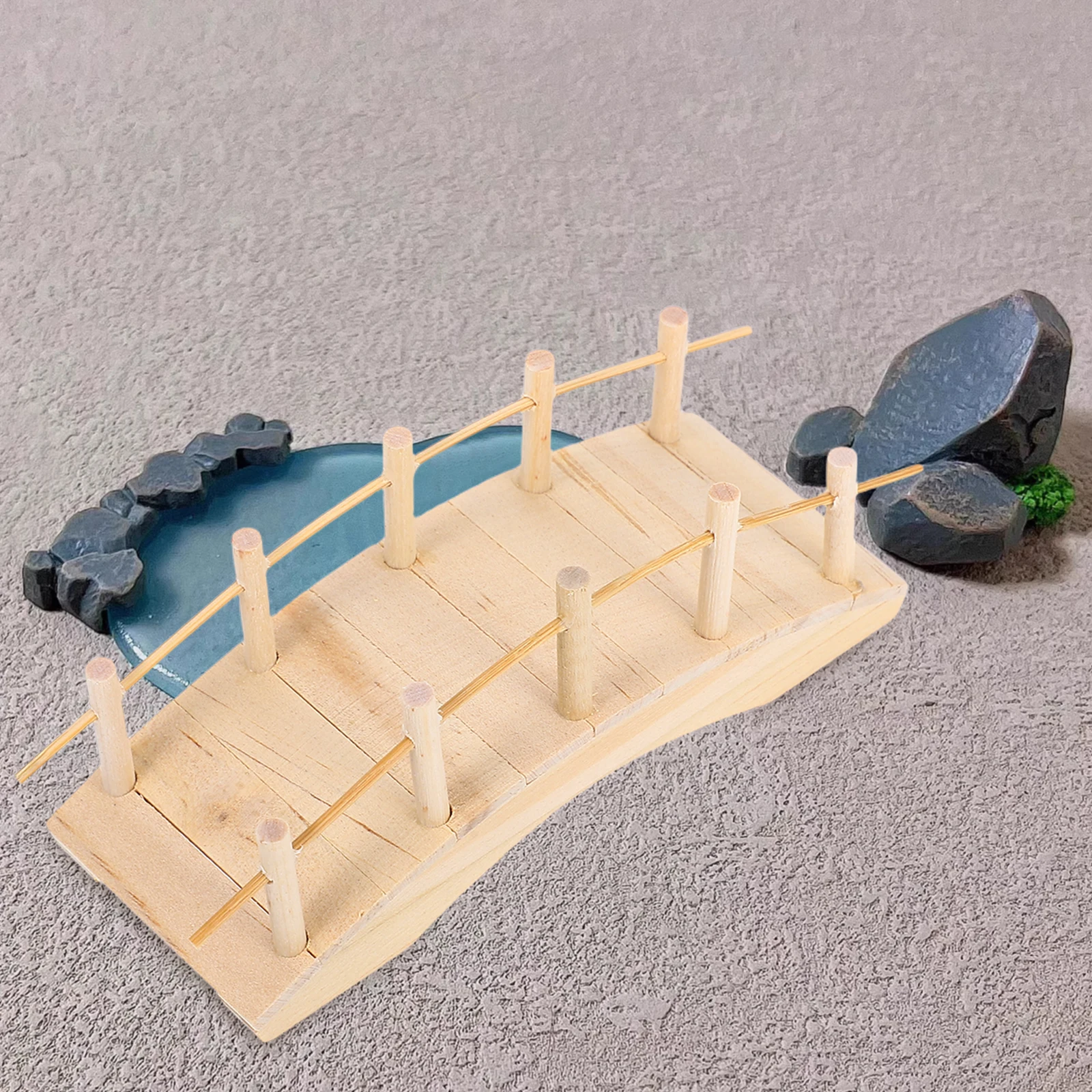 

House Wooden Arch Bridge Fairy Garden Furniture Arched Miniature Accessories