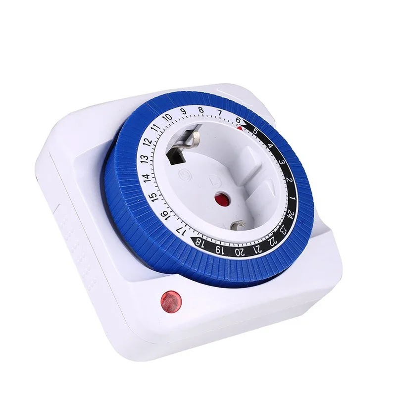 EU/US 24 Hours Timer Switch Timer Plug in Mechanical Grounded Programmable Smart Countdown Loop Switch Socket Auto Power off