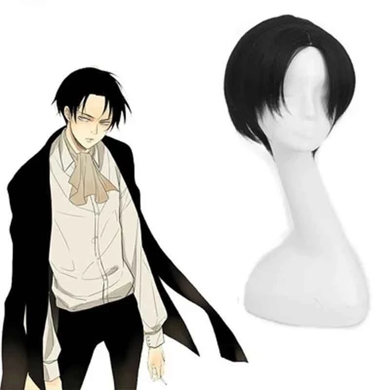 Attack on Titan Levi Ackerman Cosplay Wig Synthetic Hair Rivai Ackerman Anime Wigs