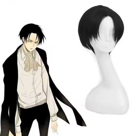 Attack on Titan Levi Ackerman Cosplay Wig Synthetic Hair Rivai Ackerman Anime Wigs