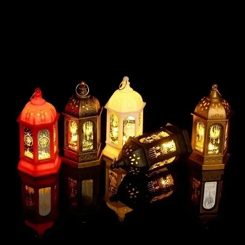 1pcs/3pcs Ramadan Middle Eastern Vintage Castle Lantern Handheld LED Candle Lamp Candle for Holiday Decoration