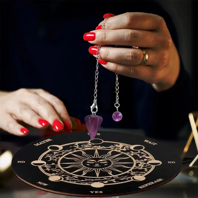 Ouija Boards Wooden Witch Divination Board Witch Crafts Supplies Fortune Telling Toys Decision Making Pendulum Witch Altar