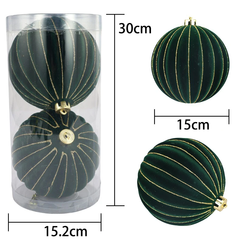 15cm 2pcs Christmas Ball Ornaments Large Size Christmas Tree Party Decoration New Year Christmas Spheres Pendant 2026 New