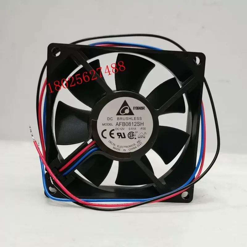 New Original Delta Fan AFB0812SH for 12V 80x25mm 3-Wire Inverter Cooling Fan Compatible with 24V Systems
