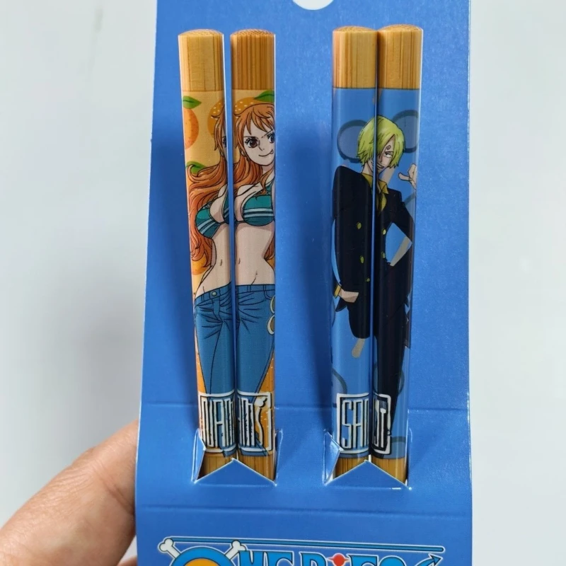 One Piece Monkey D. Luffy Roronoa Zoro Sanji Anime Merchandise Cartoon Niedliche Essstäbchen für Zuhause Rutschfeste und Hitzebeständige Tischware – Detail 4