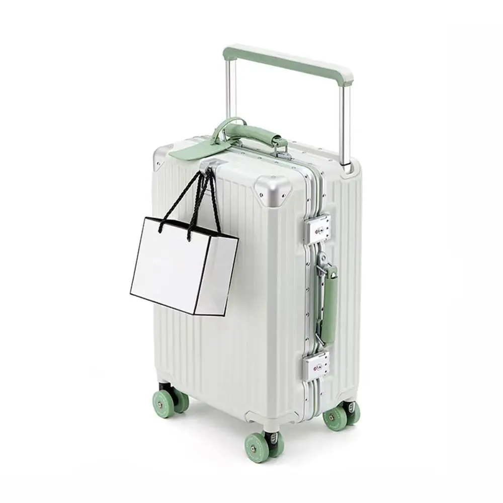 LIXIA  Suitcase Wide Handle Travel Suitcase Men 20 24 Carry-On Luggage Women PC Aluminum Frame Trolley Case