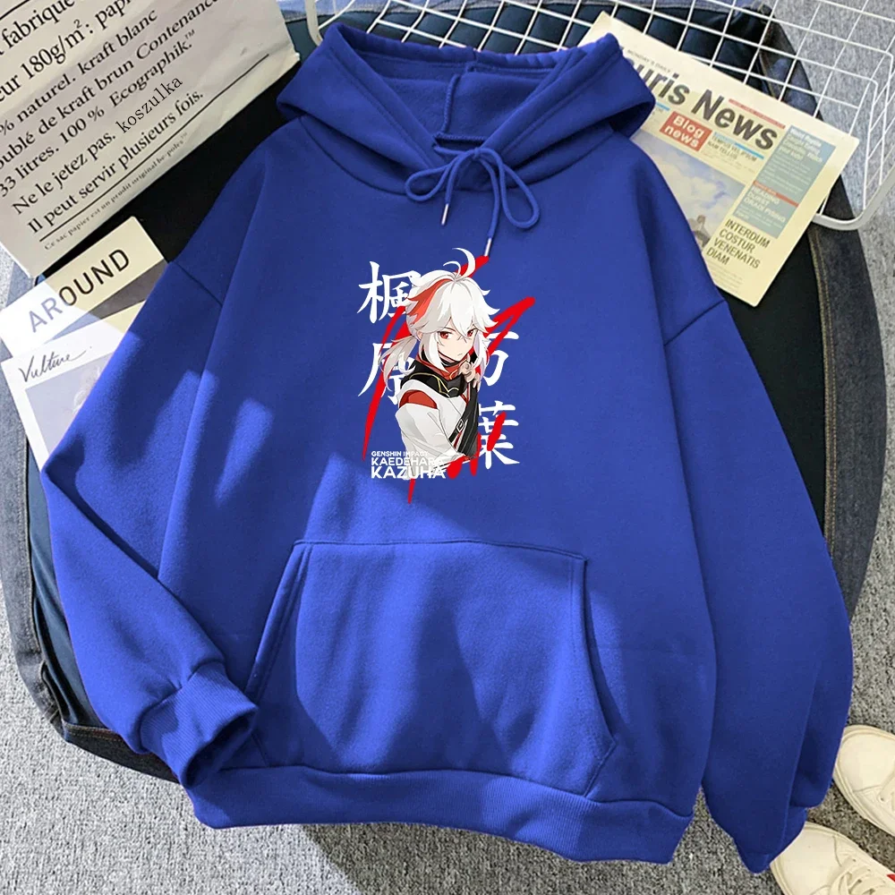 Anime Genshin Impact Kaedehara Kazuha Hoodie Women Funny Kawaii Graphic Hoodies Woman Harajuku Fleece Hooded Sweatshirts