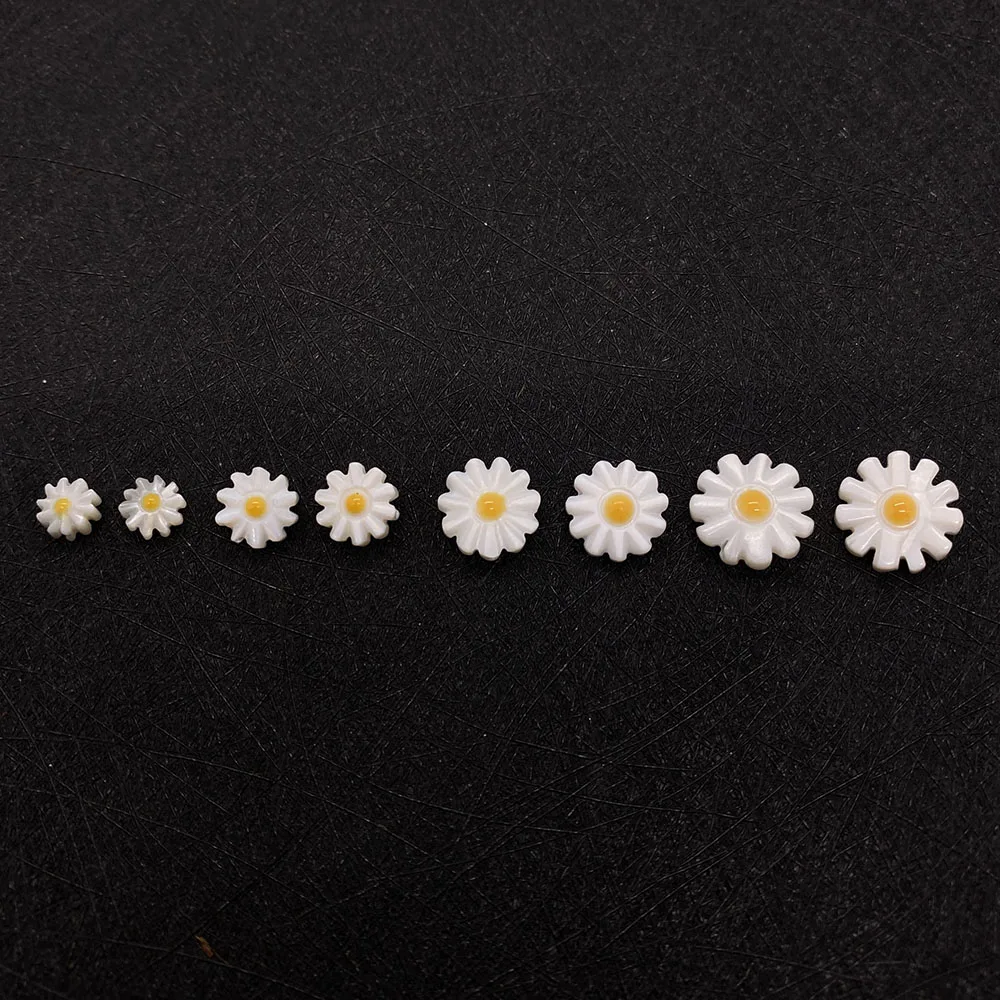 10 Pack Natural Pearl Shell Beads Cute Small Daisy Shaped Creative Loose Bead Jewelry Women Make DIY Charm Bracelet Gifts 6-12mm