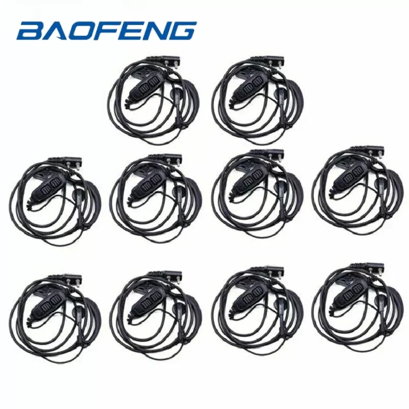 

10pcs Dual PTT 2 Pin PTT MIC Earpiece Headset for BaoFeng Walkie Talkie UV-82 UV-82HP UV-82X UV-82C UV-82L UV-8D GT-5 V2+ Radio