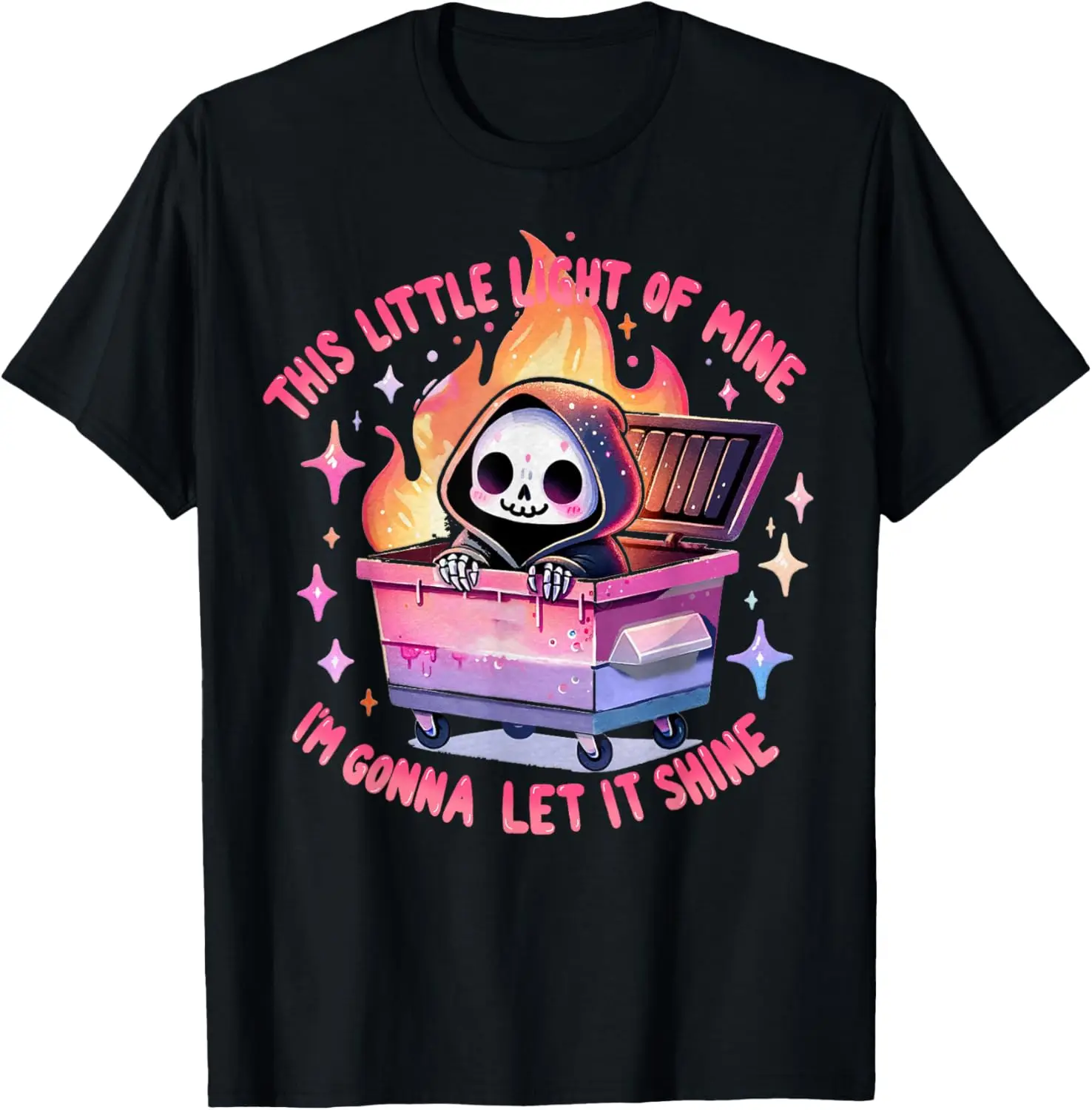 

Funny Groovy This Little Light-Of Mine Lil Dumpster Fire T-Shirt