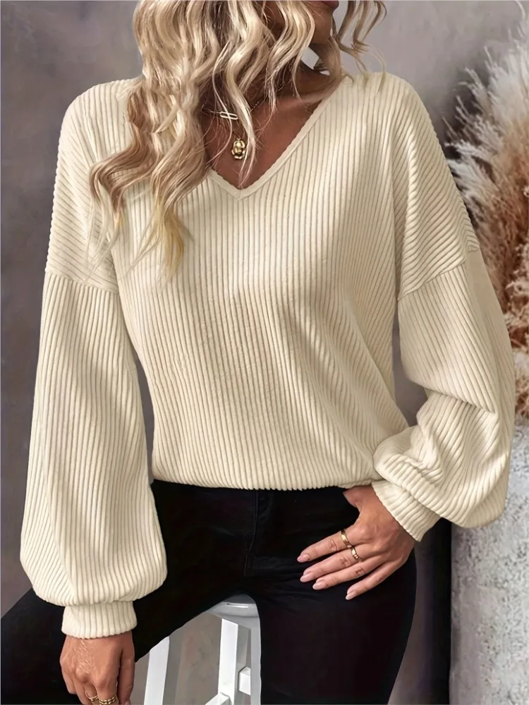 

Elegant Solid T Shirt For Women Fashion Long Sleeve V Neck Backless Pullover Tshirts Tops Lady Holiday Office Womens Clothing