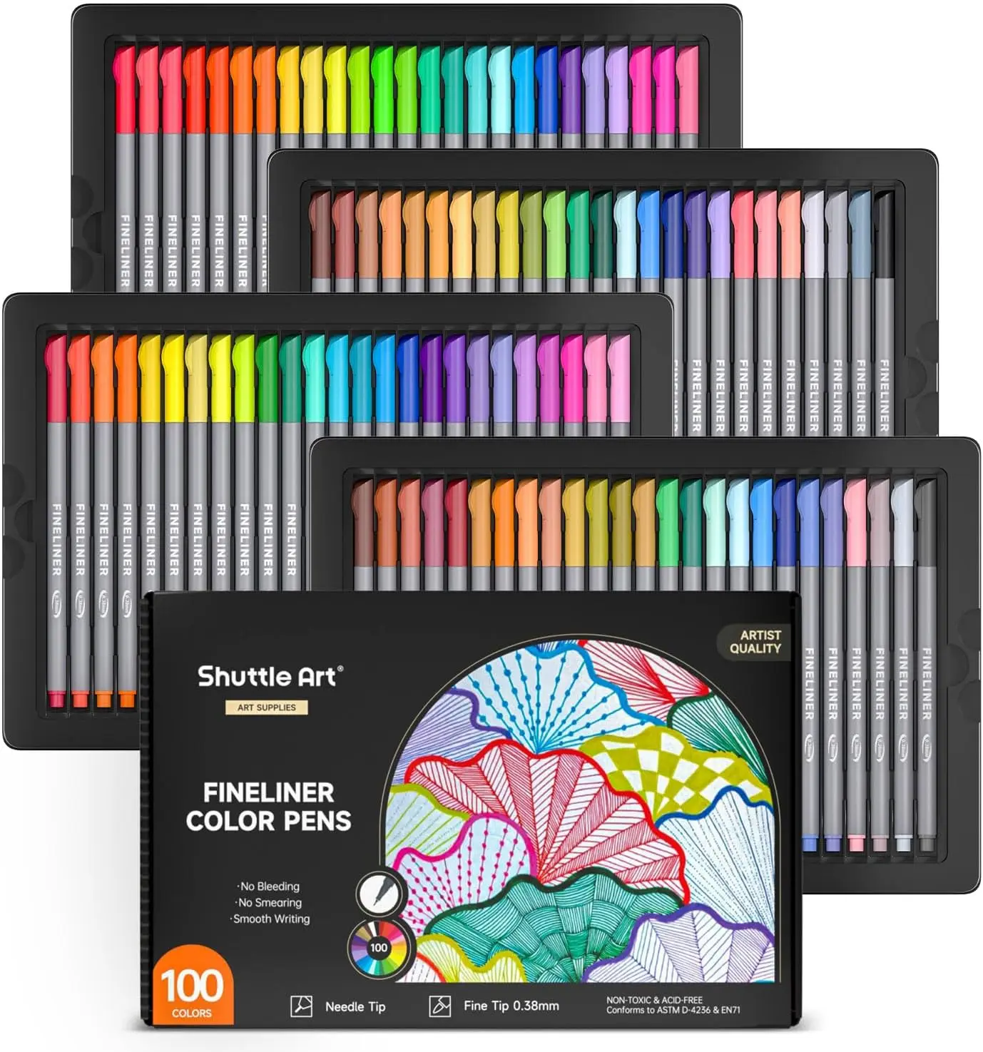 

100 Colors 0.38mm Fine Line Drawing Pens Set, Perfect for Adult Coloring, Journaling & Art Projects