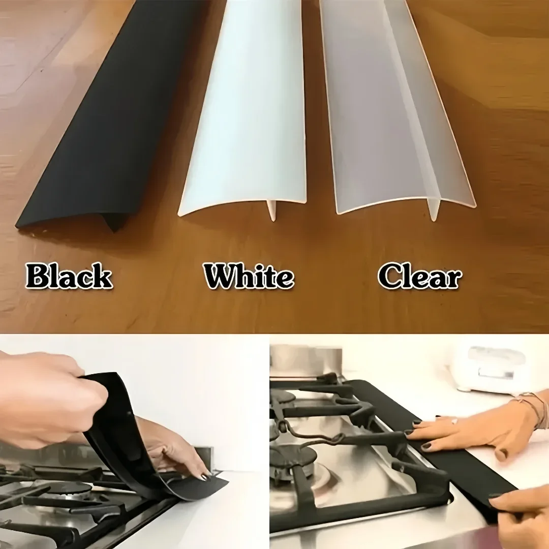 Edelstahl-Ofenlückenabdeckung, Verstellbar, Hitzebeständig, Küchenarbeitsplatten-Lückenfüller, 2er-Pack, Leicht zu Reinigen, Silber – Detail 14