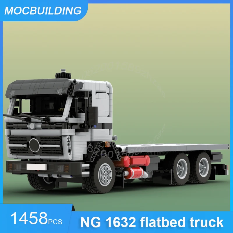 MOC Building Blocks NG 1632 Flatbed Truck Model DIY Assemble Bricks Transportation Vehicle Educational Xmas Toys Gifts 1458PCS