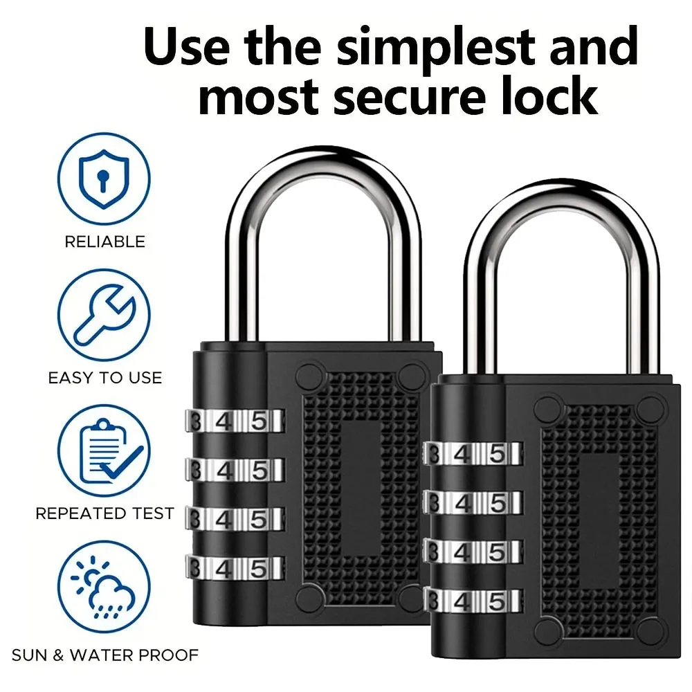 1/2PCS 4 Digit Combination Padlock Zinc Alloy Suitcase Luggage Lock for Travel Bags Backpacks Storage Metal Code Lock