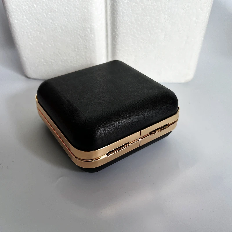 New Brand Small Mini Metal Box Clutches Purse Frame Black Plastic Shell Cover Diy Handbag Accessories Parts Obag Purse Handbag