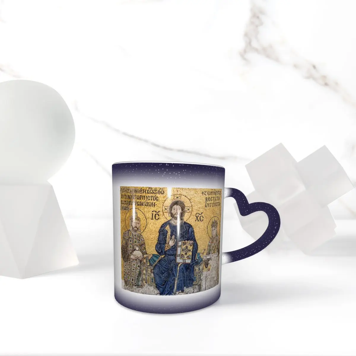 يسوع المسيح بانتوكراتو فسيفساء في هاجيا صوفيا، اسطنبول القدح أكواب القهوة السيراميك أكواب الشاي كوب حليب درينكوير هدايا للأصدقاء #1