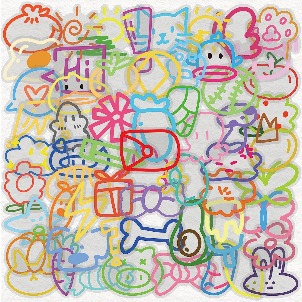 60 Stück Dopamin-Doodle-Aufkleber, lebendige Elemente, Abziehbilder für Erwachsene und Frauen, Sammelalbum, Powerbank, Lunchbox, Ordner, Schließfächer