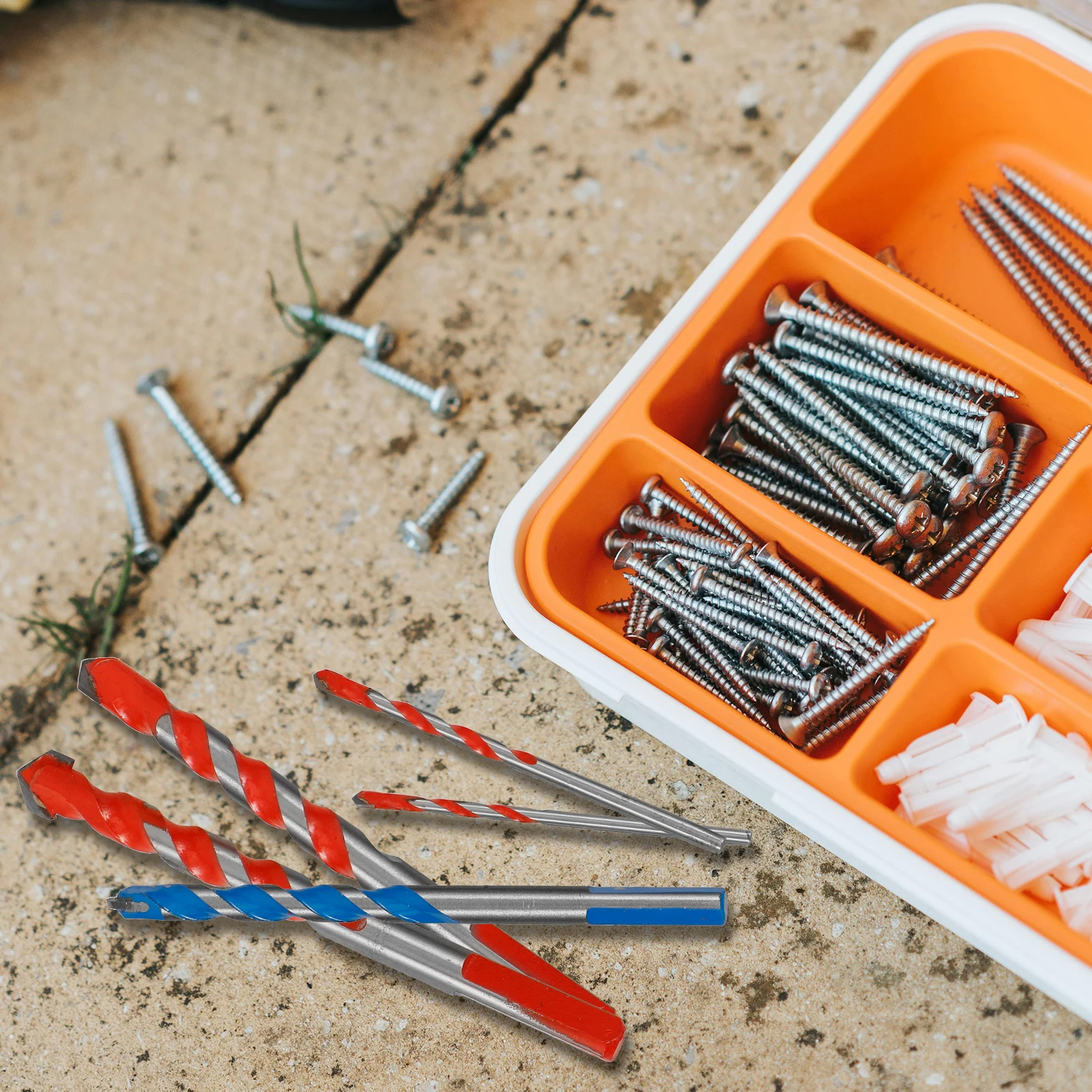 8pcs Multifunctional Drill Bits Durable Tungsten Steel for Concrete Triangle Masonry Precision Holes Tiles Metal Replacement